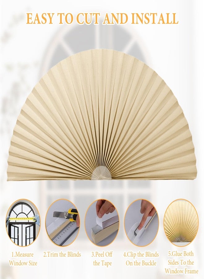 PKRFCJ Half Circle Window Shades No Drill, Arch Window Shade Blackout Half Circle, Arch Windows Shade Thermal Insulated UV Protection, Easy Install, Stylish Room Darkening, for Windows Room (Beige) - Image 4
